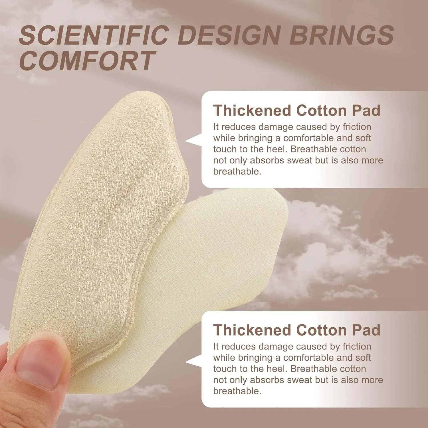 2 Pairs Heel Pads for Shoes, Anti-Slip Heel Grips & Cushion Inserts for Loose Fit, Improved Comfort Filler to Tighten Secure Fit