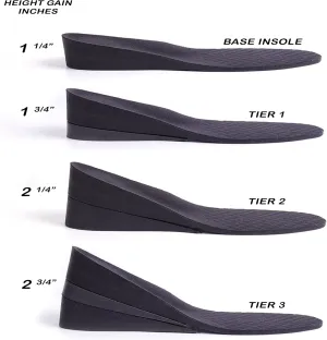 2.75-Inch Height Increasing Insoles with Solid Core Foam and Interlocking 3-Tier Height Insole for DIY Elevator Shoes