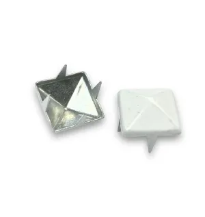 3/8" White Pyramid Studs (50-pack)