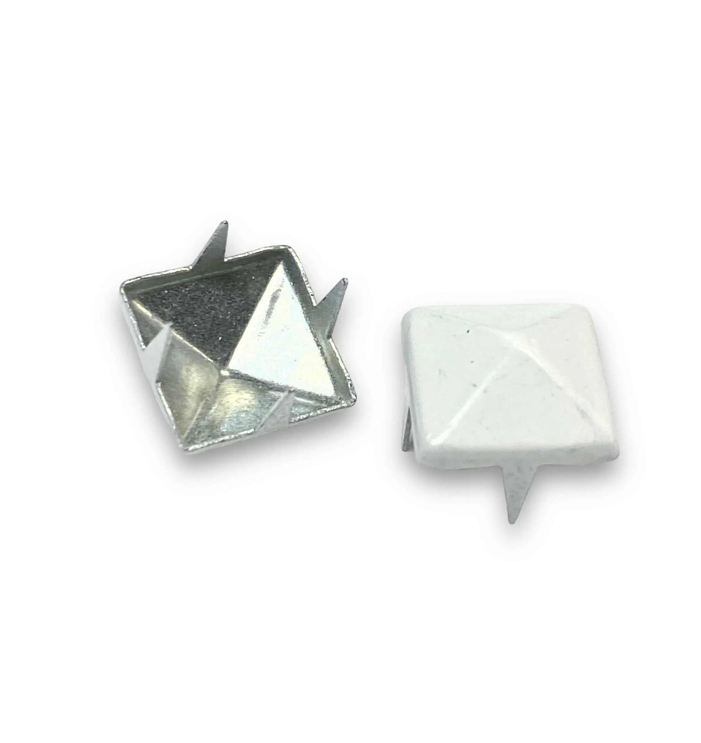 3/8" White Pyramid Studs (50-pack)