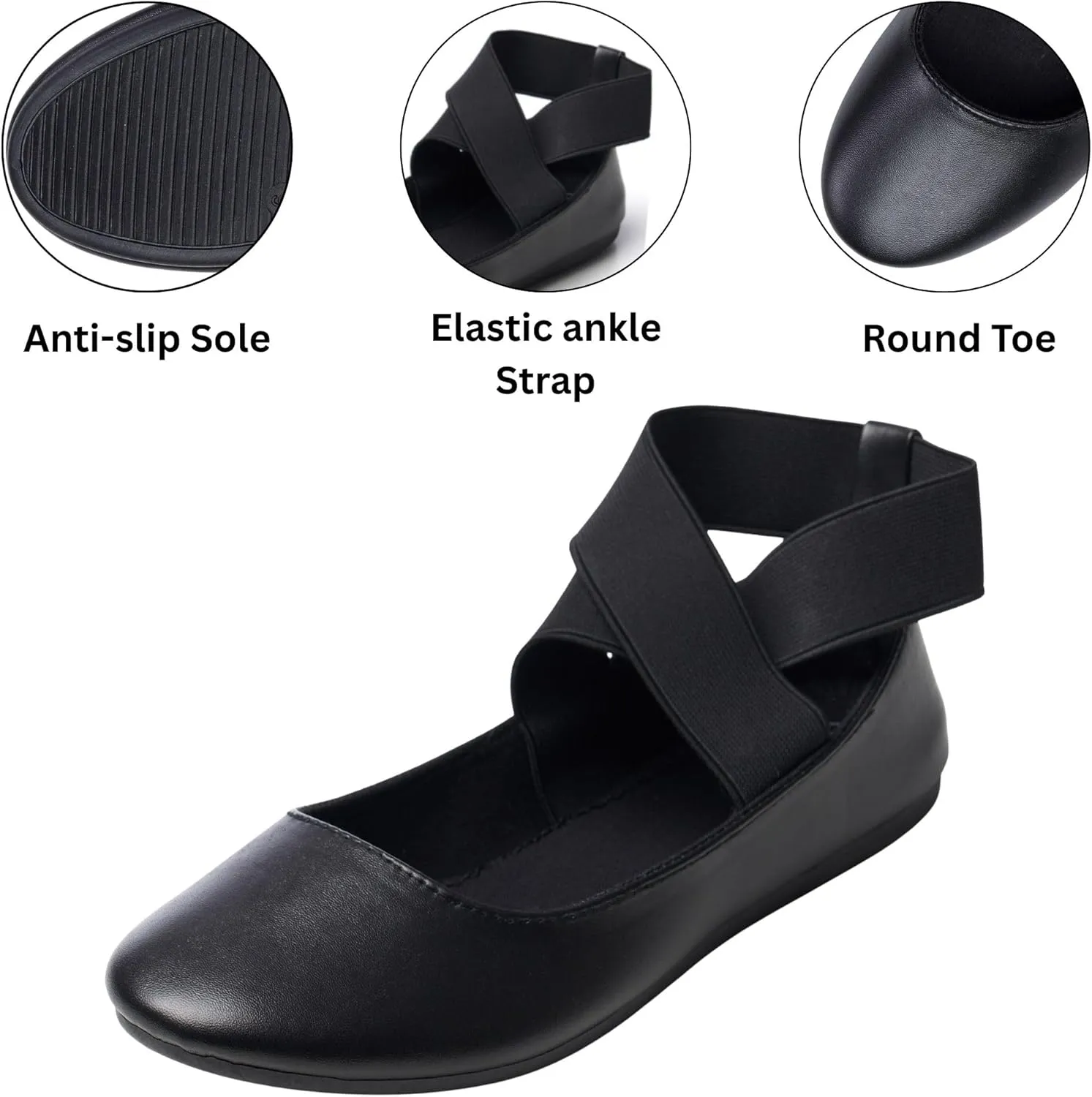 Alpine Swiss Peony Womens Ballet Flats Elastic Ankle Strap Shoes Slip On Loafers - Order 1 Size up Runs Small