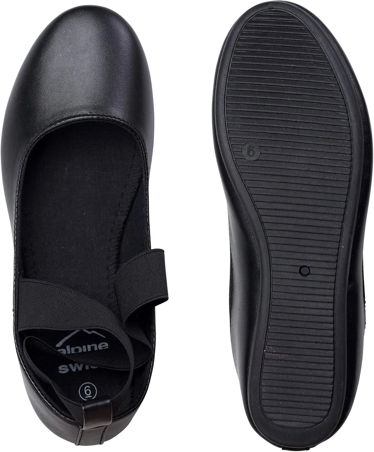 Alpine Swiss Peony Womens Ballet Flats Elastic Ankle Strap Shoes Slip On Loafers - Order 1 Size up Runs Small