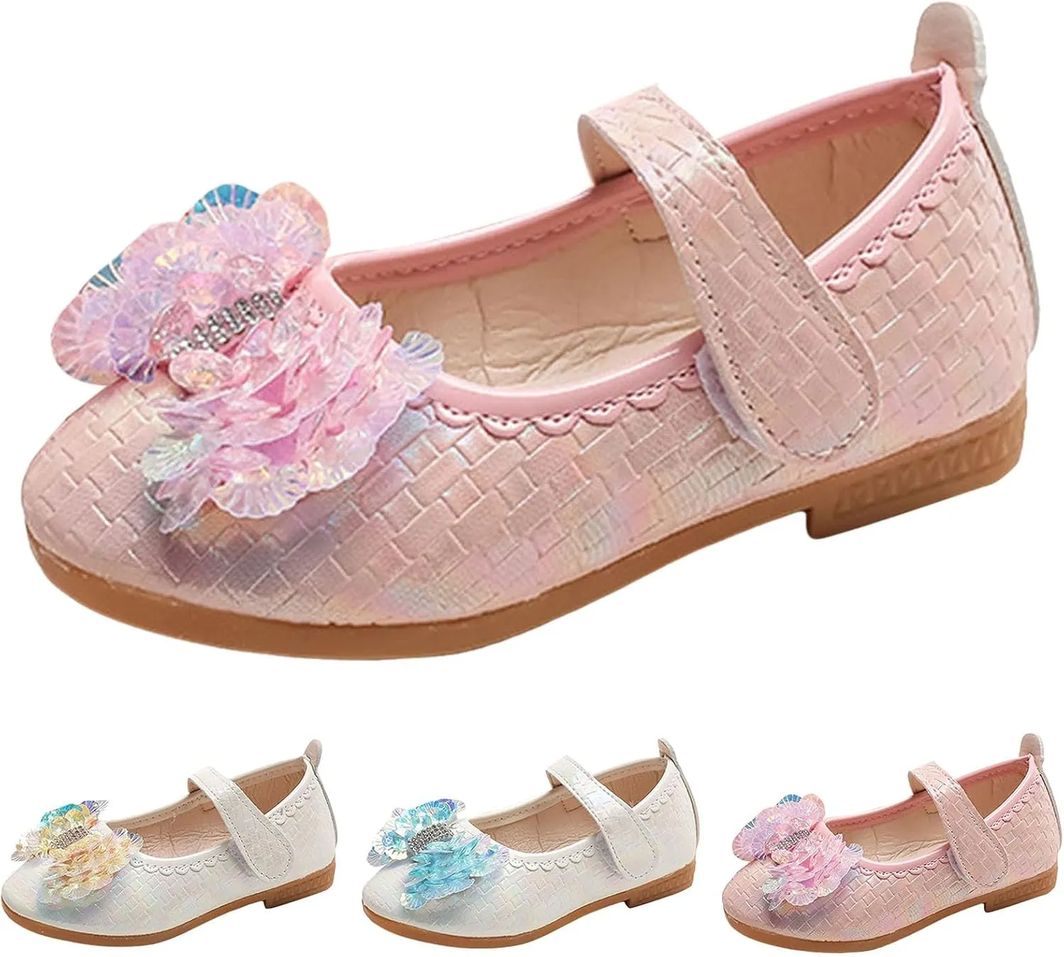 Baby Girl Moccasins Princess Sparkly Mary Jane Leather Loafers School Uniform Wedding Mary Jane Ideal Walking Shoes