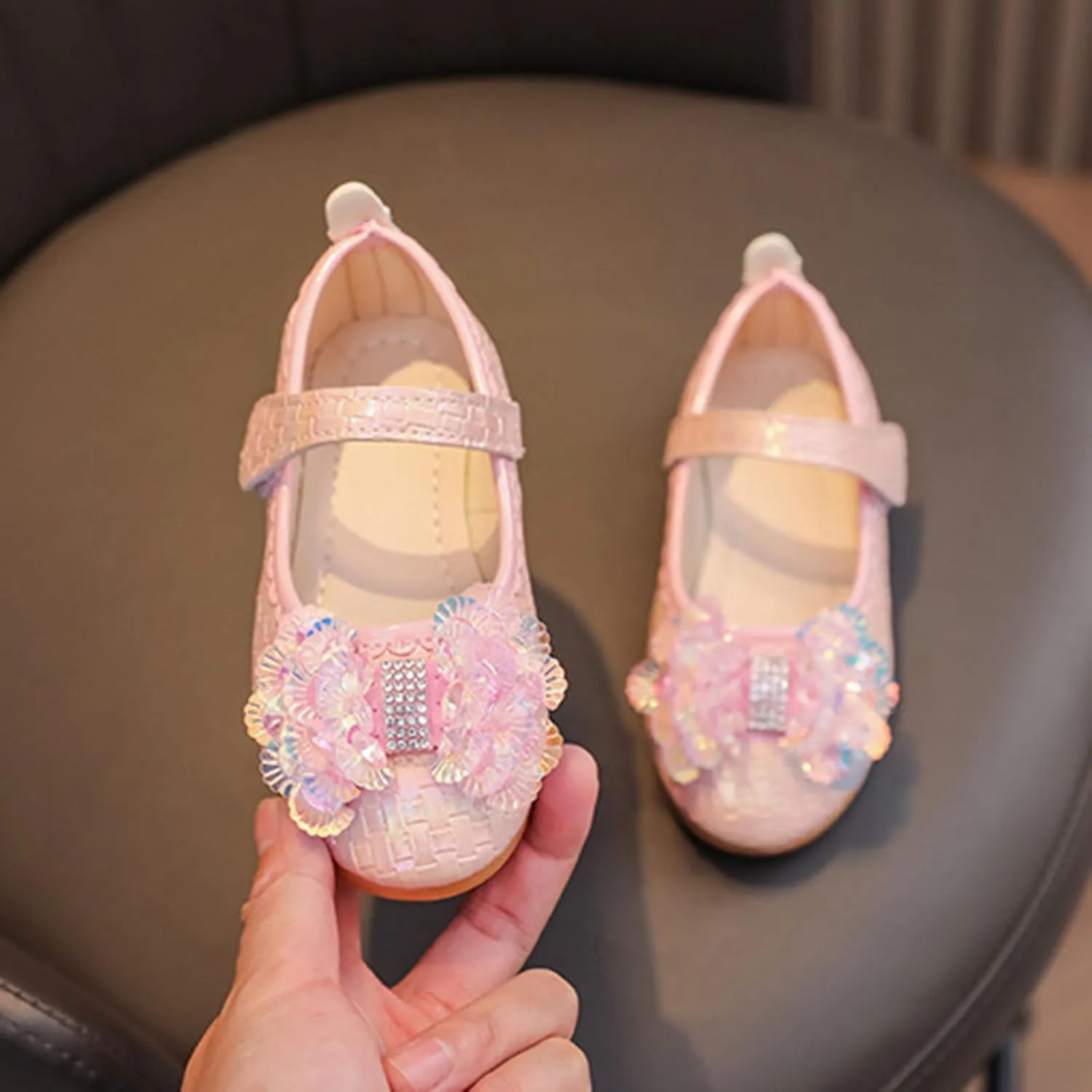 Baby Girl Moccasins Princess Sparkly Mary Jane Leather Loafers School Uniform Wedding Mary Jane Ideal Walking Shoes
