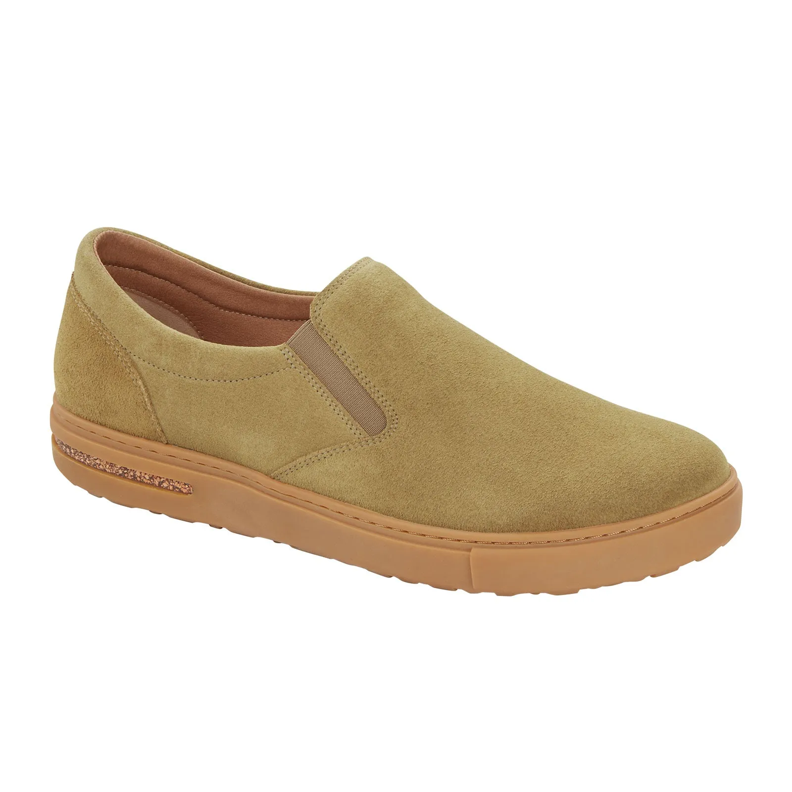 Birkenstock Oswego Narrow Slip On Sneaker (Women) - Faded Khaki Suede