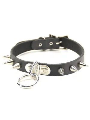 Bondage Choker with Cone Spikes