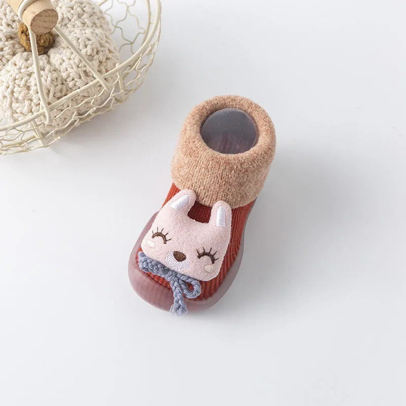 Character Slipper Socks with Rubber Soles for Toddlers