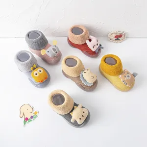 Character Slipper Socks with Rubber Soles for Toddlers