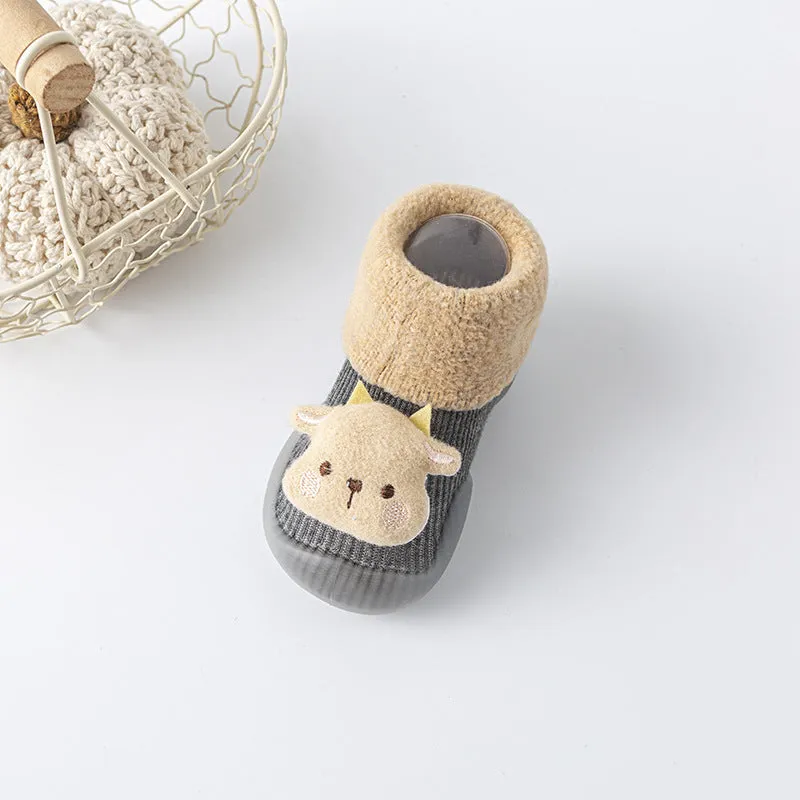 Character Slipper Socks with Rubber Soles for Toddlers