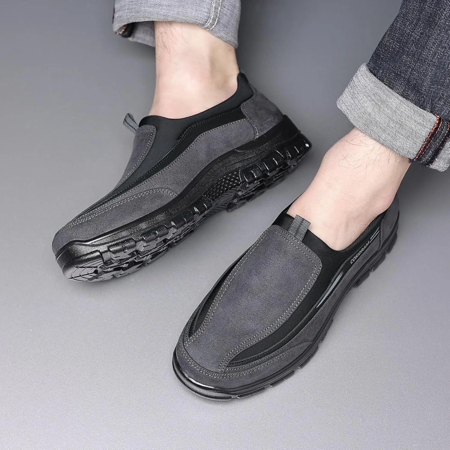 COSIDRAM Mens Casual Shoes Slip on Loafers Comfortable Non Slip Suede Driving Walking Shoes for Men