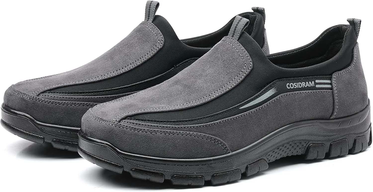 COSIDRAM Mens Casual Shoes Slip on Loafers Comfortable Non Slip Suede Driving Walking Shoes for Men