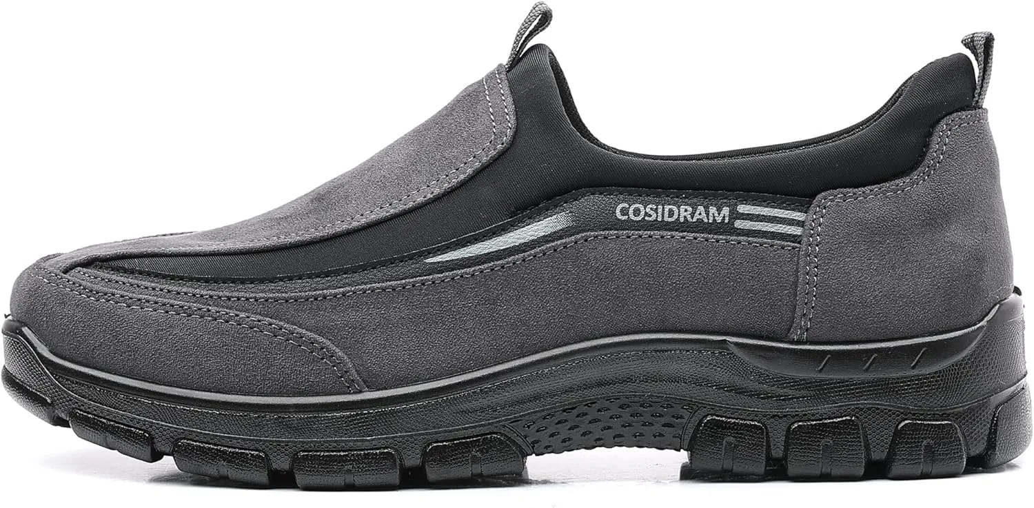 COSIDRAM Mens Casual Shoes Slip on Loafers Comfortable Non Slip Suede Driving Walking Shoes for Men