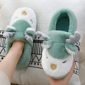 Cute Antler Ears Plush Slippers