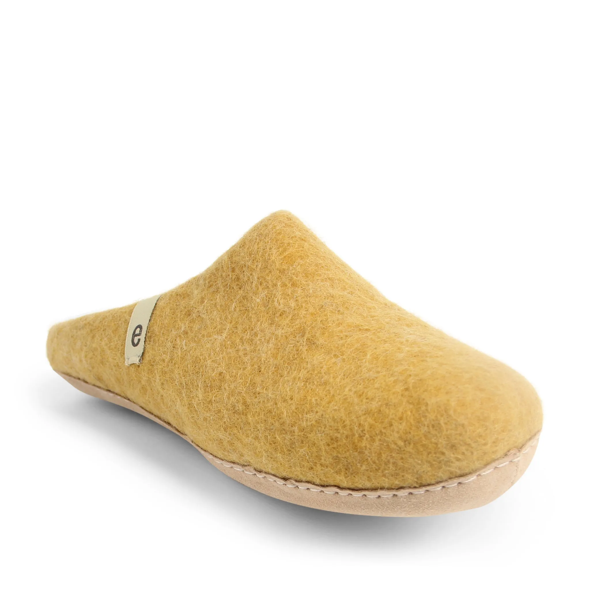 Egos Felted Wool Mule Slippers, Yellow/Mustard