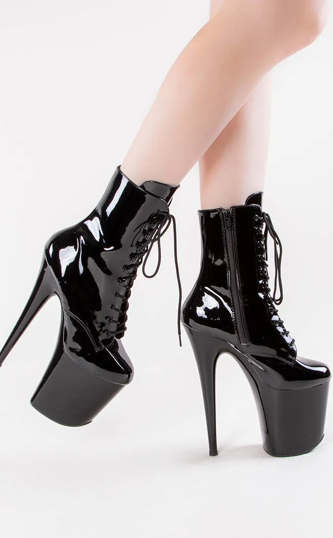 FLAMINGO-1020 Black Patent Ankle Boots [In Stock]