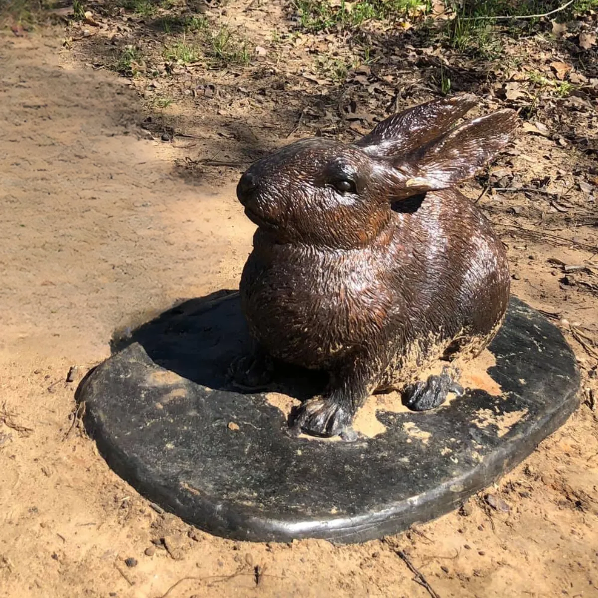Furry Bunny Rabbit Statues