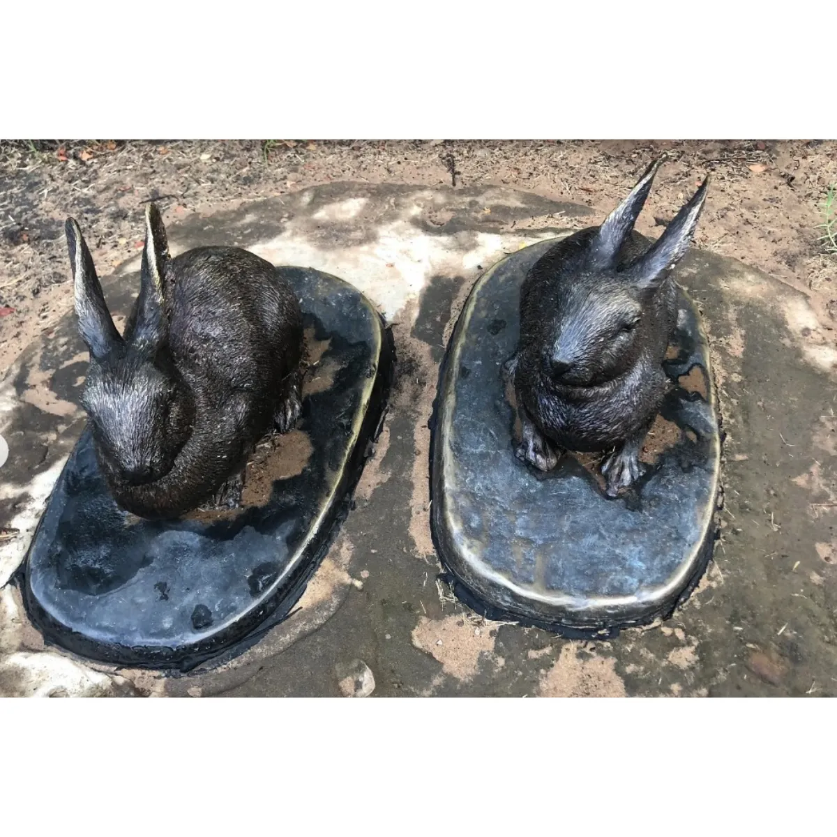 Furry Bunny Rabbit Statues