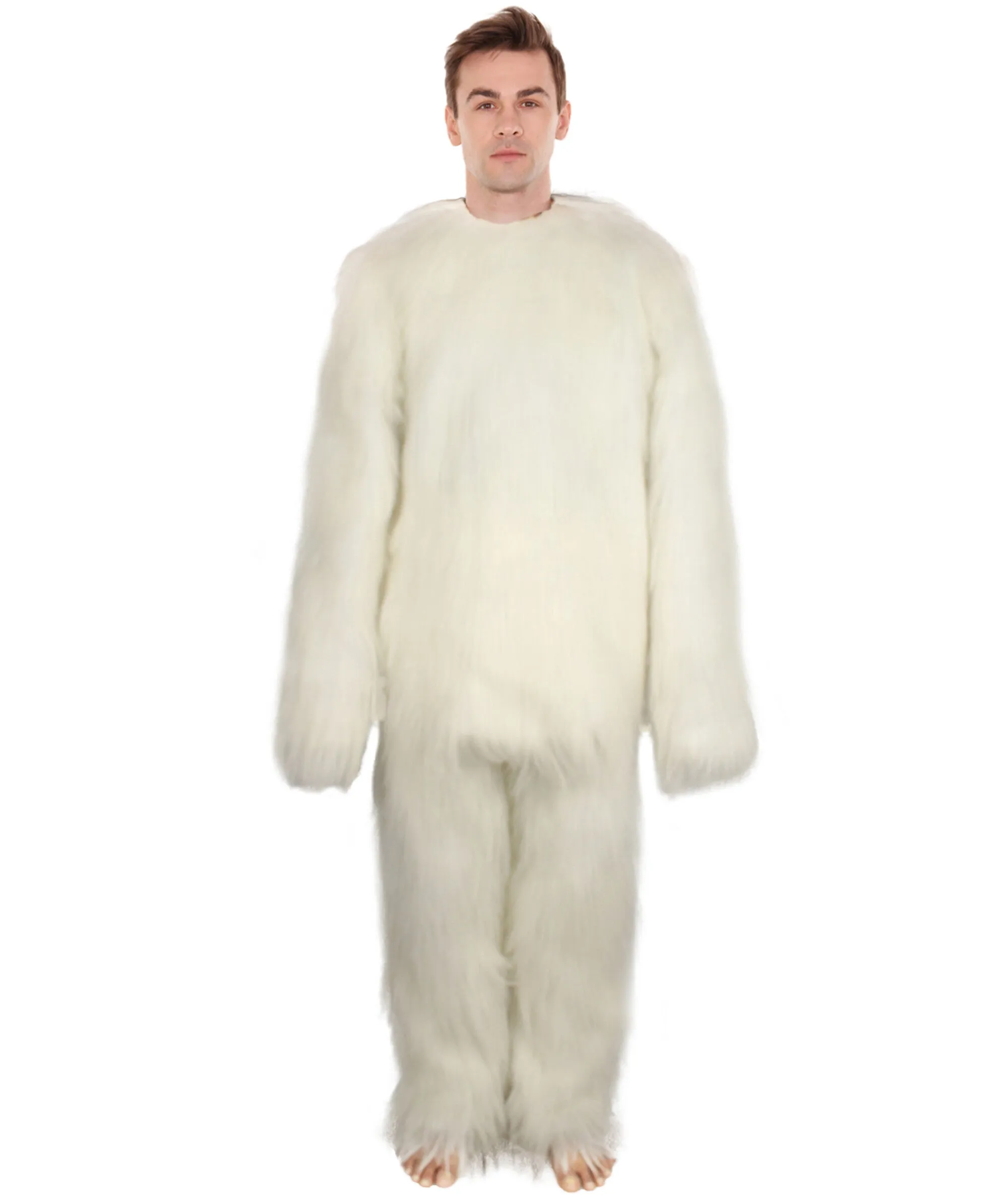 Furry Cat Collection | Men's White Furry Cat Costume with Tail | Cosplay Halloween Costume