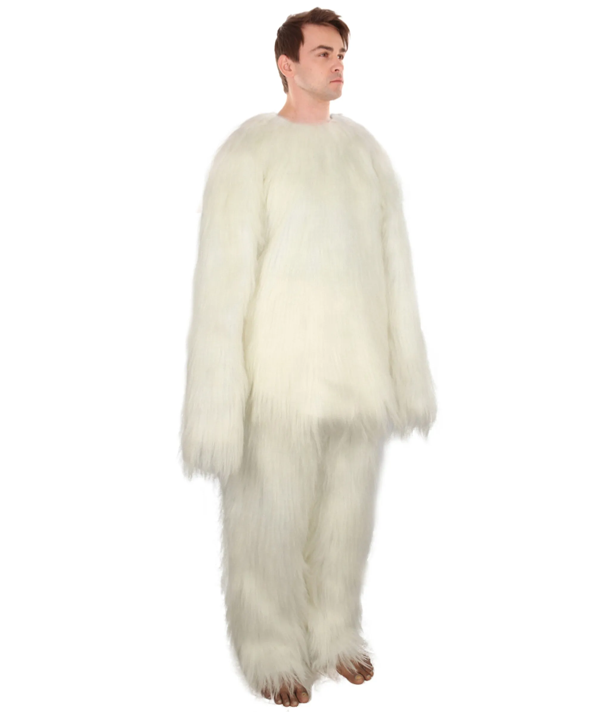 Furry Cat Collection | Men's White Furry Cat Costume with Tail | Cosplay Halloween Costume