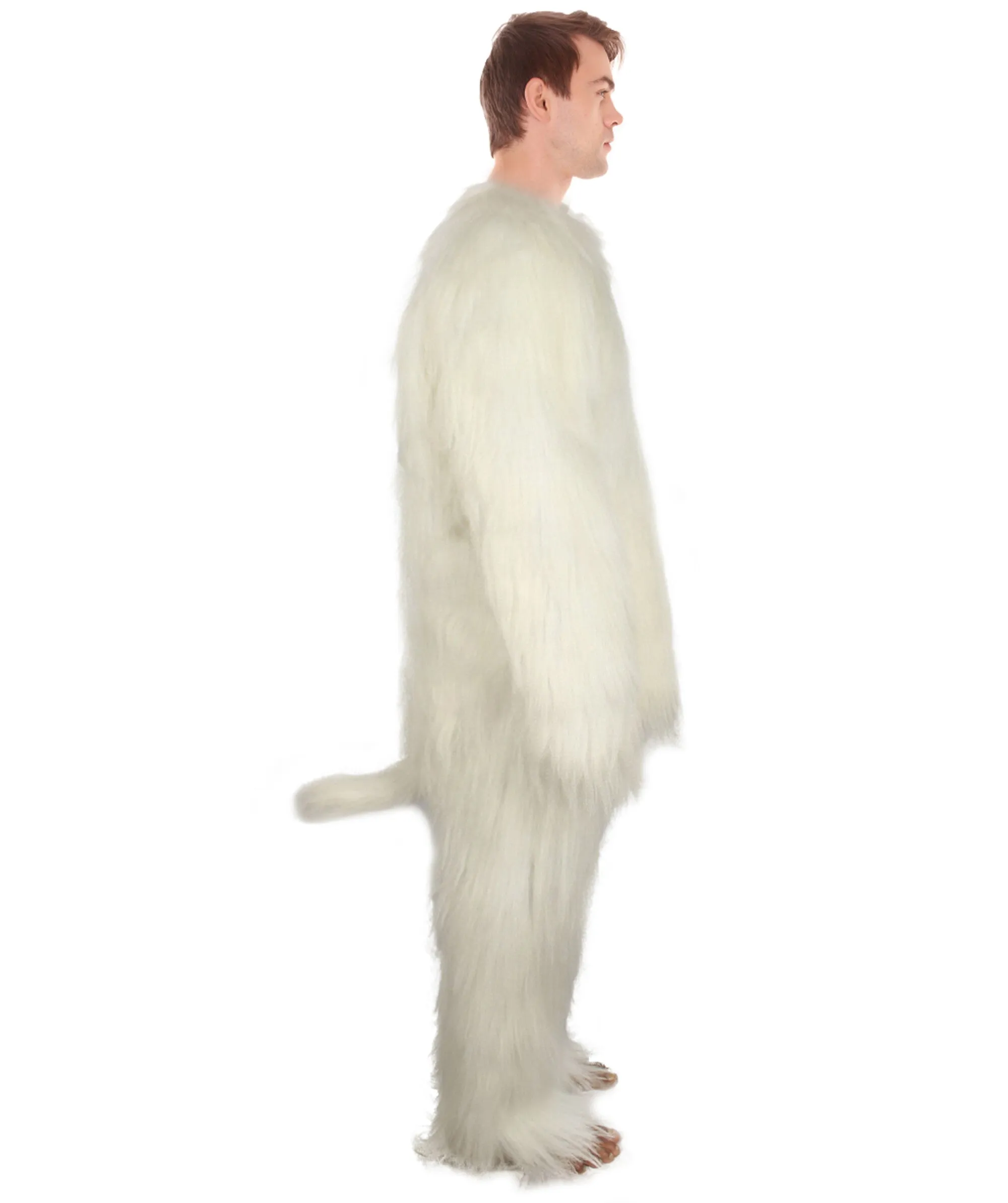 Furry Cat Collection | Men's White Furry Cat Costume with Tail | Cosplay Halloween Costume