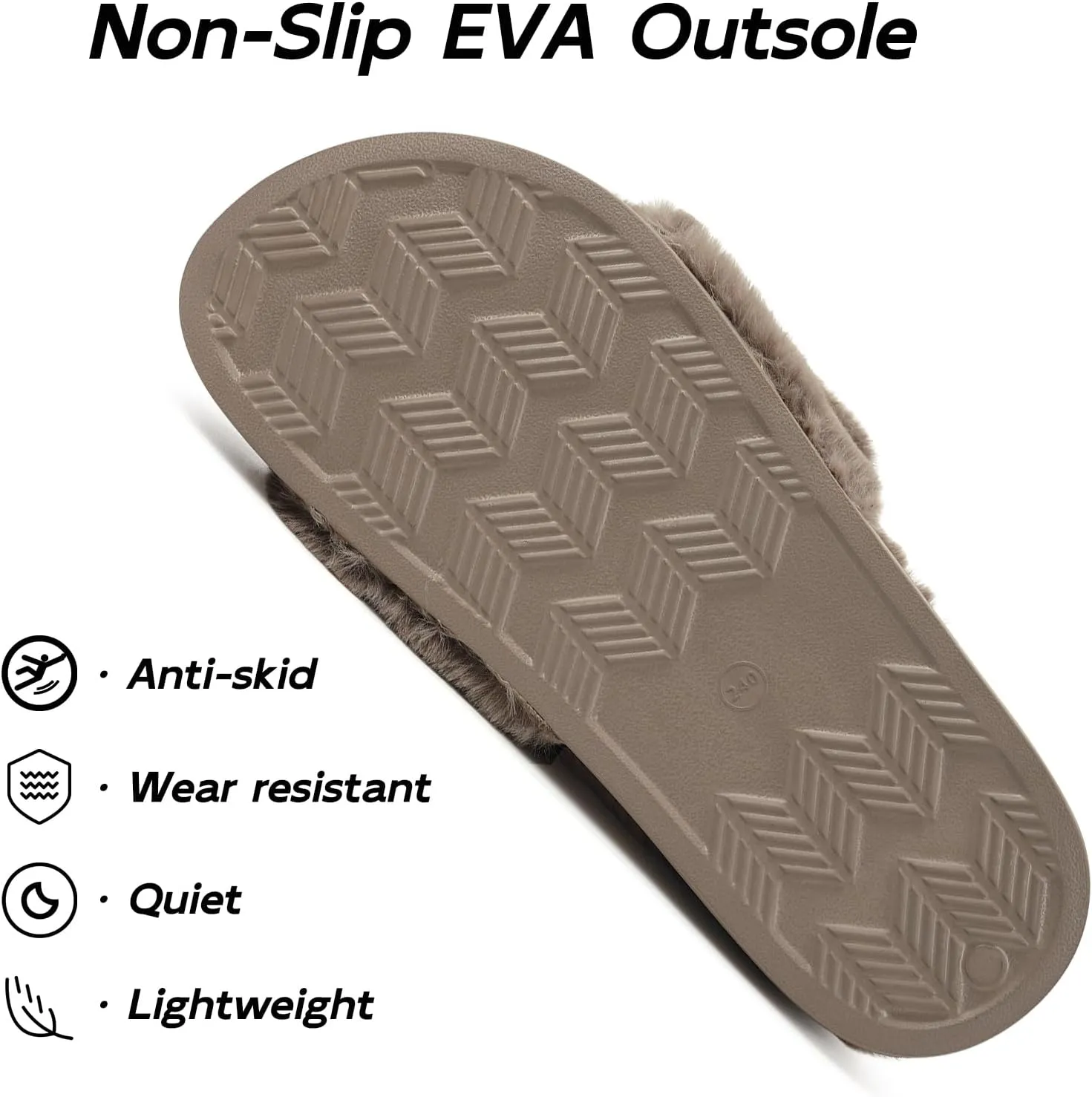 Fuzzy Slippers for Women Adjustable Orthotic Slides Slippers with Arch Support Plantar Fasciitis Open Toe Warm Cozy Plush House Shoes for Indoor Outdoor