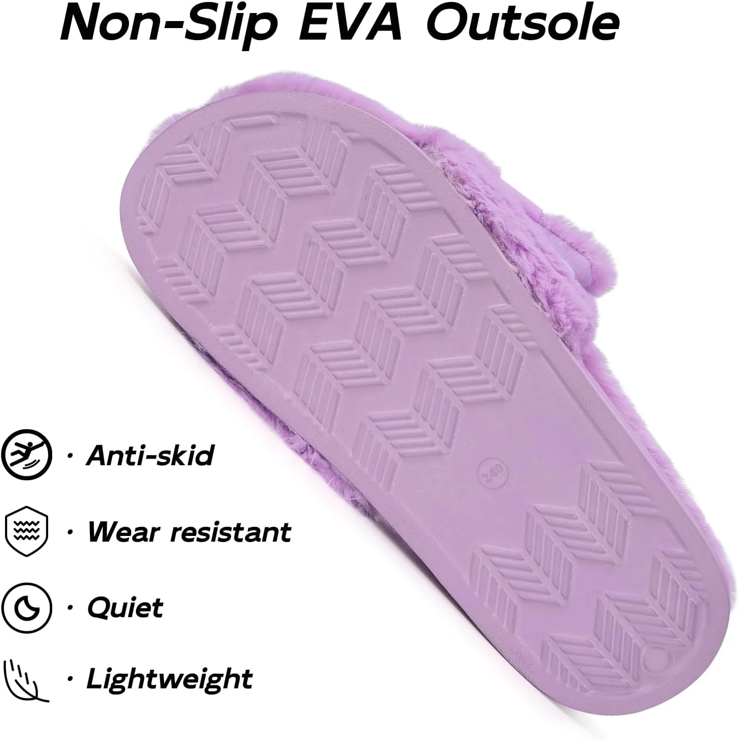 Fuzzy Slippers for Women Adjustable Orthotic Slides Slippers with Arch Support Plantar Fasciitis Open Toe Warm Cozy Plush House Shoes for Indoor Outdoor