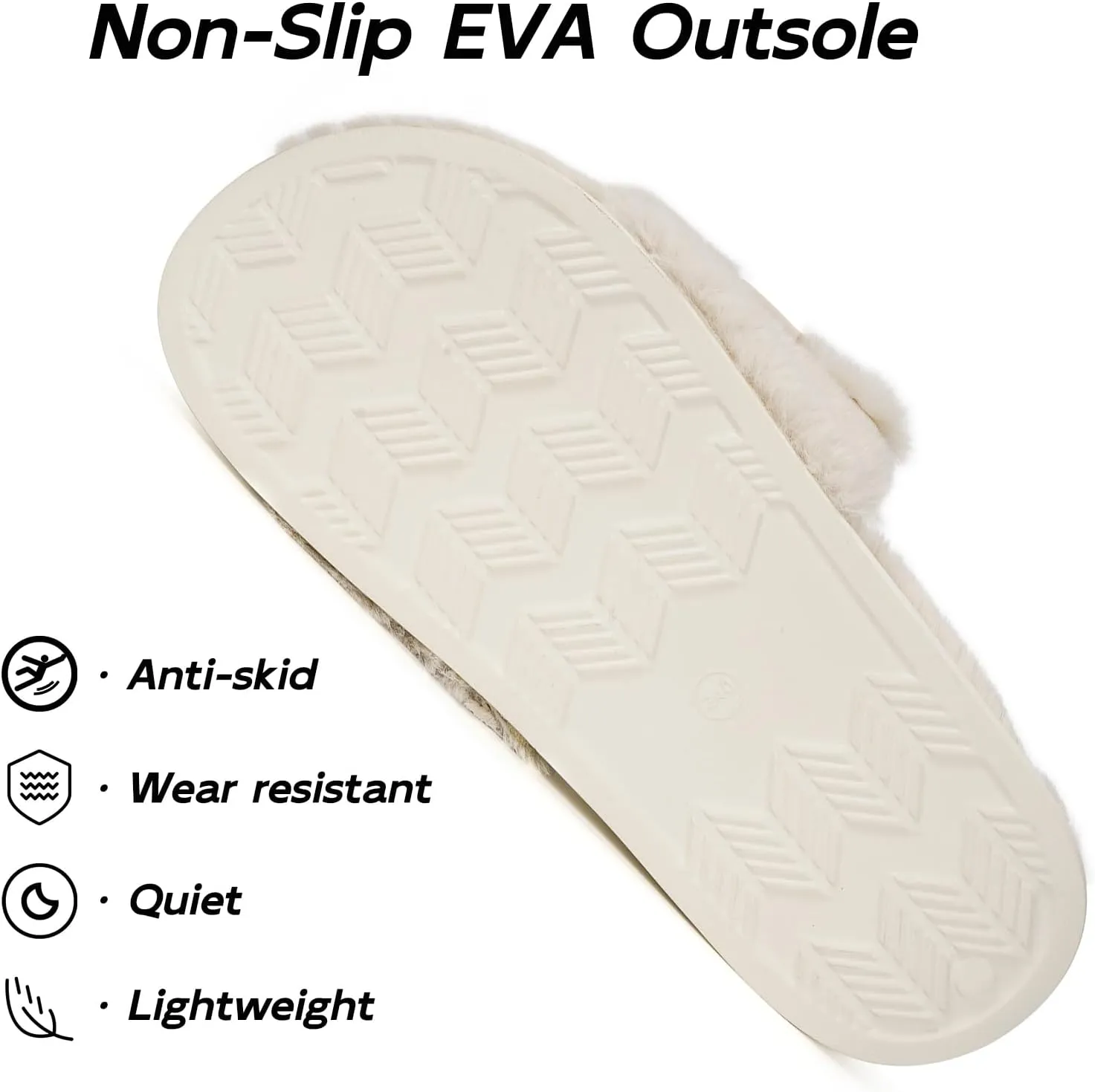 Fuzzy Slippers for Women Adjustable Orthotic Slides Slippers with Arch Support Plantar Fasciitis Open Toe Warm Cozy Plush House Shoes for Indoor Outdoor