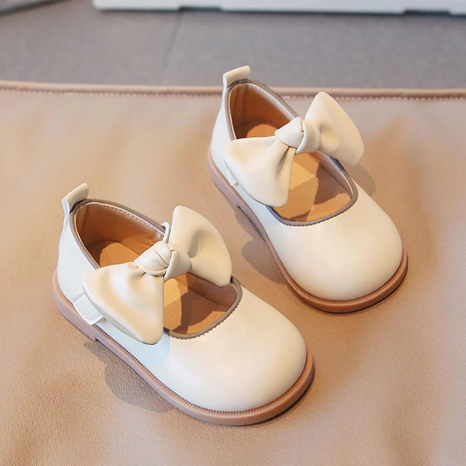 Girl's Mary Jane Rhinestone Buckle Ballerina Flats Anti Skid Sole First Walker Princess Crib Shoes Loafers Moccasins