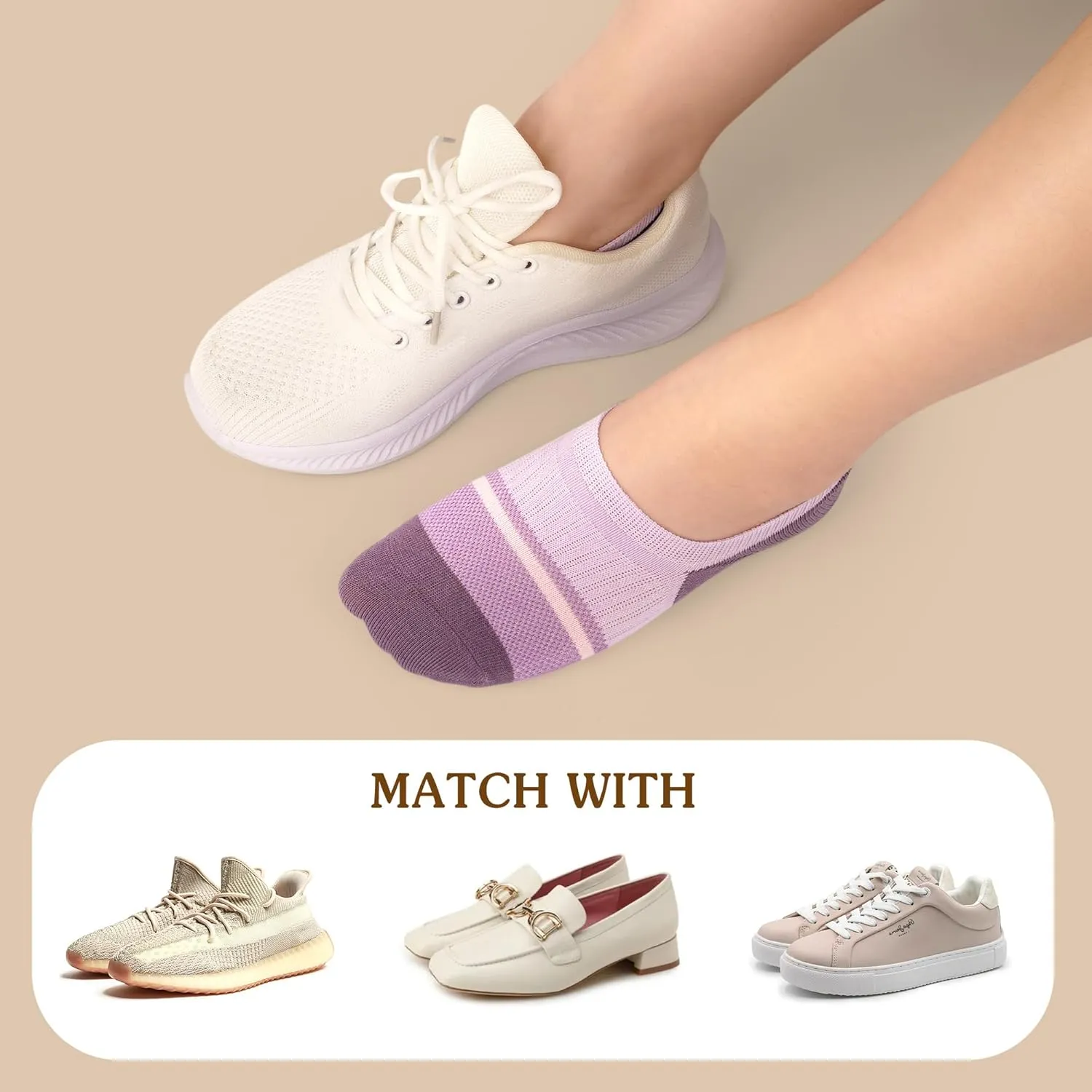 Gonii Women's No Show Socks Thin Breathable Anti-Slip High Elasticity Invisible for Sneakers Flats Loafers