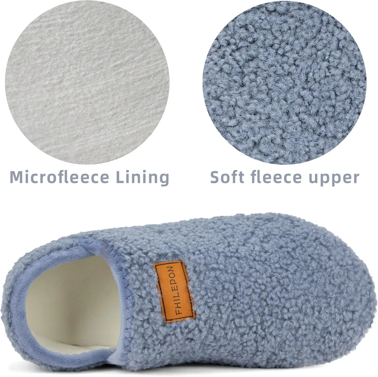 House Slippers for Women Soft-Lightweight House Shoes Mens Furry Slippers Socks with Rubber Sole for Indoor Outdoor Use