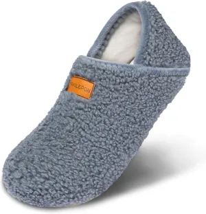 House Slippers for Women Soft-Lightweight House Shoes Mens Furry Slippers Socks with Rubber Sole for Indoor Outdoor Use