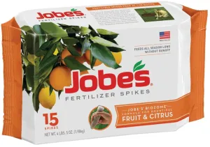Jobes 01612 Dry Fertilizer Spike, Spike, Gray/Light Brown, Slight Ammonia :PK 15: QUANTITY: 1