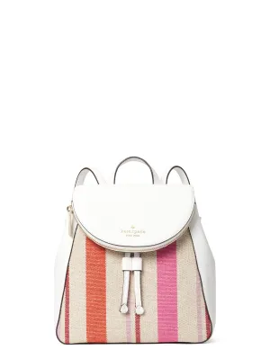 Kate Spade Women's Leila Striped Canvas Medium Flap Backpack