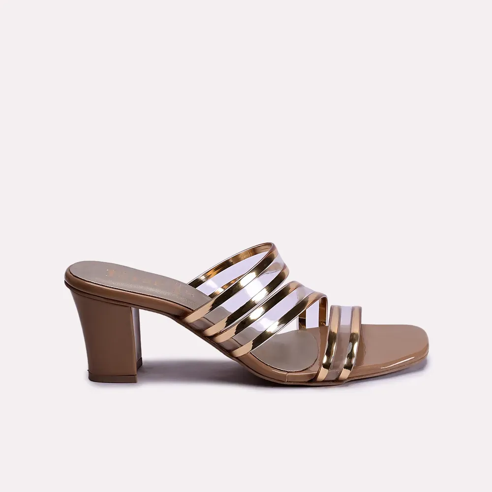 Lenora Gold Heel Slippers 0412423