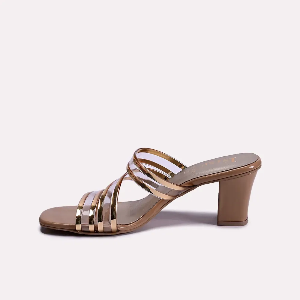 Lenora Gold Heel Slippers 0412423