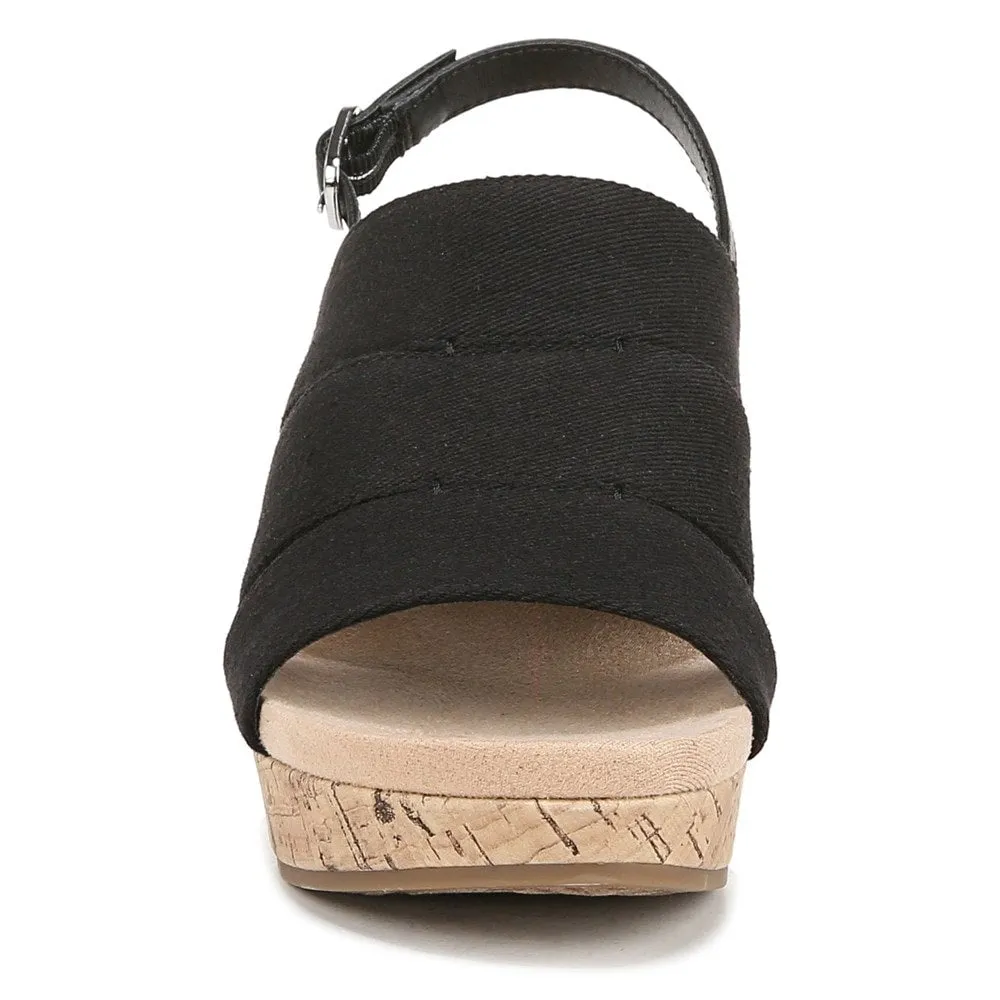 Lifestride Women's Darby Medium/Wide Wedge Sandals, Black