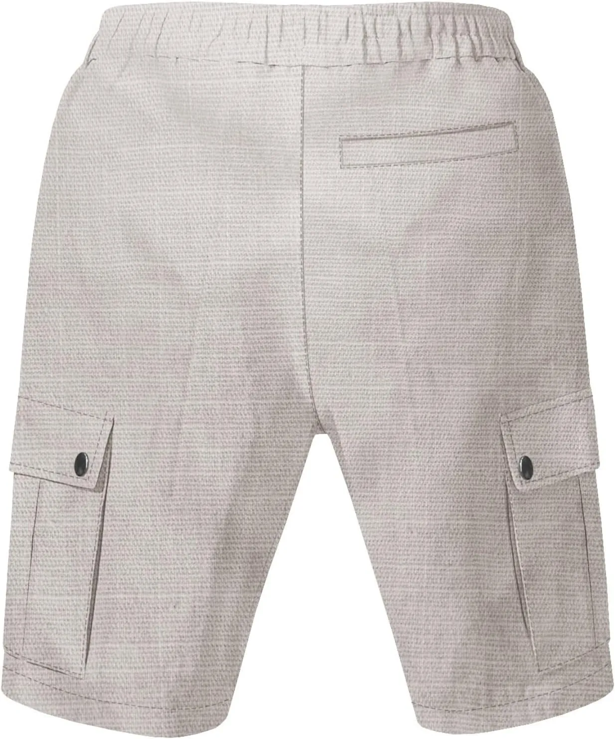 Linen Cargo Pants for Men 2025 Summer Casual Drawstring Elastic Waist Shorts Loose Fit Bermuda Shorts