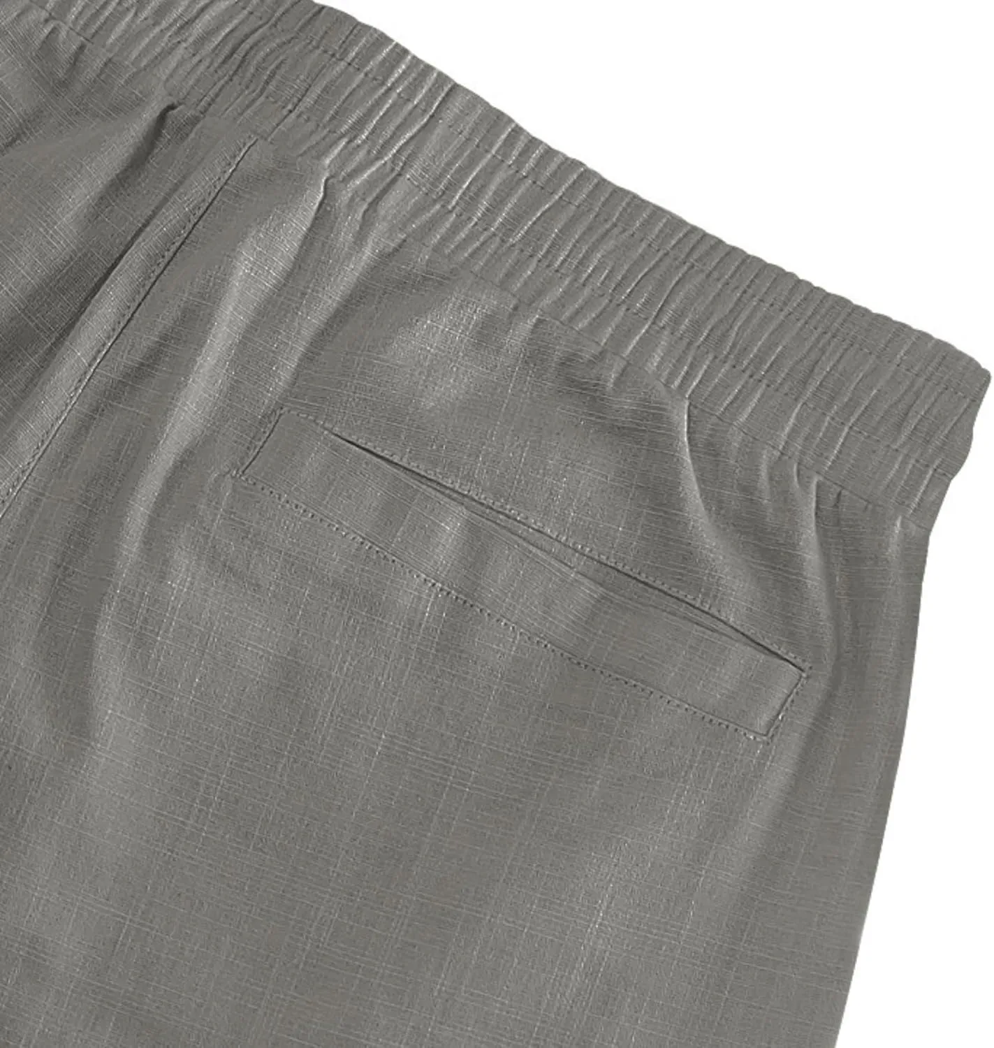 Linen Cargo Pants for Men 2025 Summer Casual Drawstring Elastic Waist Shorts Loose Fit Bermuda Shorts