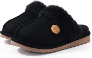 Litfun Fuzzy Slippers for Women with Memory Foam Winter Fluffy House Shoes Indoor Outdoor