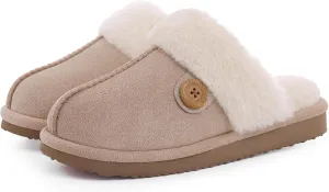 Litfun Fuzzy Slippers for Women with Memory Foam Winter Fluffy House Shoes Indoor Outdoor
