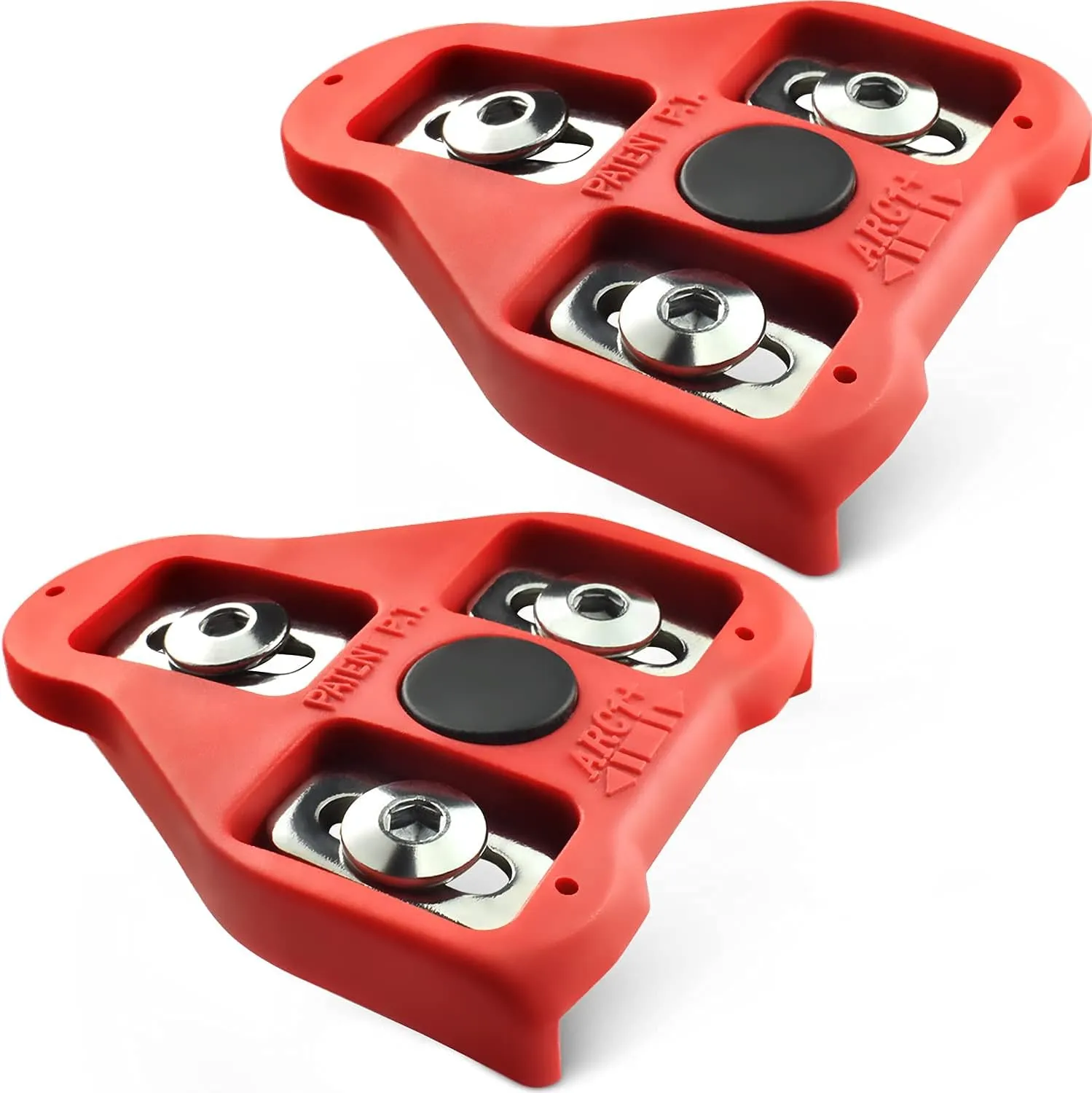 MARQUE Look Delta Compatible Cleats - 9 Degree Float Red Cleat Set for Peloton Indoor Cycling and Outdoor Road Cycling Designed for Women and Men Clipless Spinning and Cycle Shoes