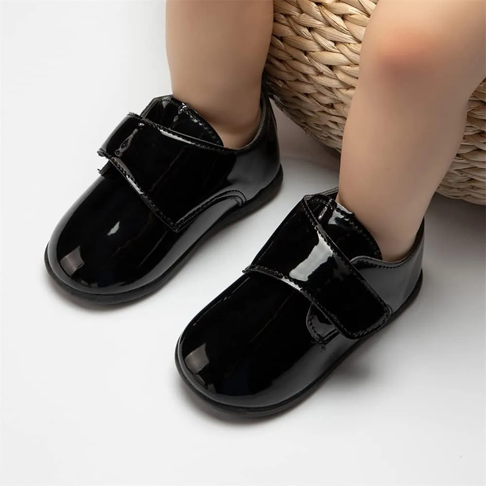 Meckior Infant Baby Boys Girls Classic PU Leather Wedding Loafers Brogue Toddler Oxford Dress Shoes First Steps Walking Flat Lazy Crib Shoe