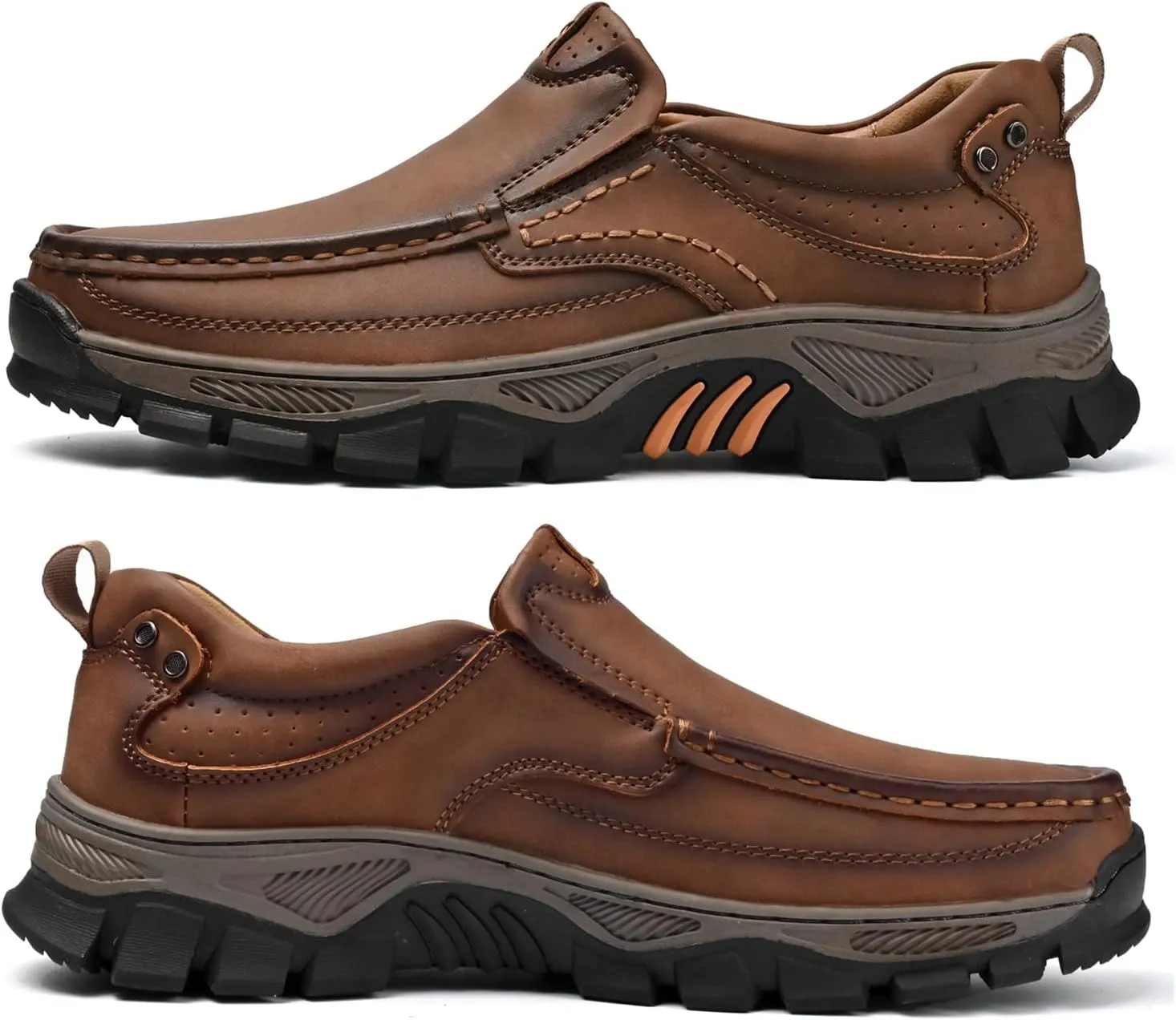 Men's Slip-On Loafers Comfortable Leather Casual Walking Shoes for Work Office Dress Outdoor