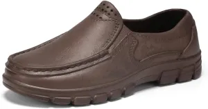 Men's Slip-On Loafers,Chef Work Shoes Comfortable, Lightweight, Slip Resistant Waterproof EVA Nursing Garden Shoes