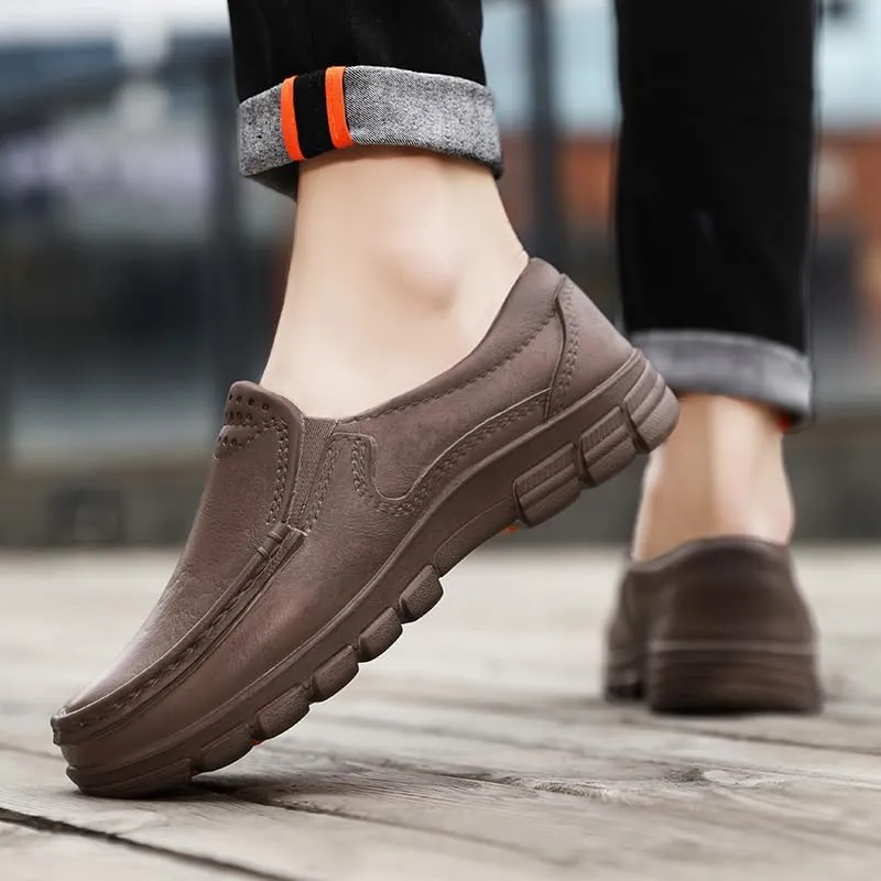 Men's Slip-On Loafers,Chef Work Shoes Comfortable, Lightweight, Slip Resistant Waterproof EVA Nursing Garden Shoes