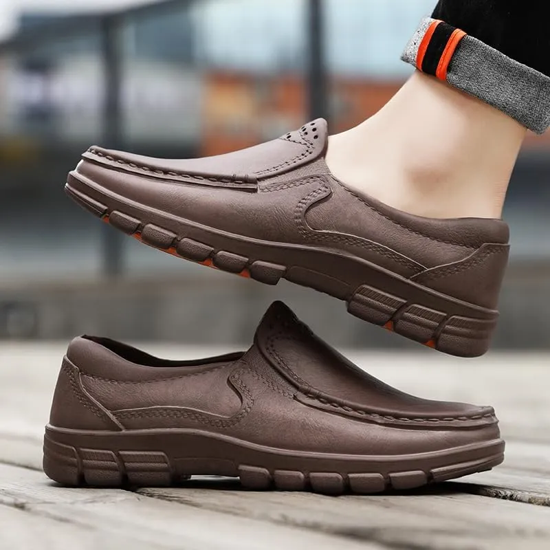 Men's Slip-On Loafers,Chef Work Shoes Comfortable, Lightweight, Slip Resistant Waterproof EVA Nursing Garden Shoes