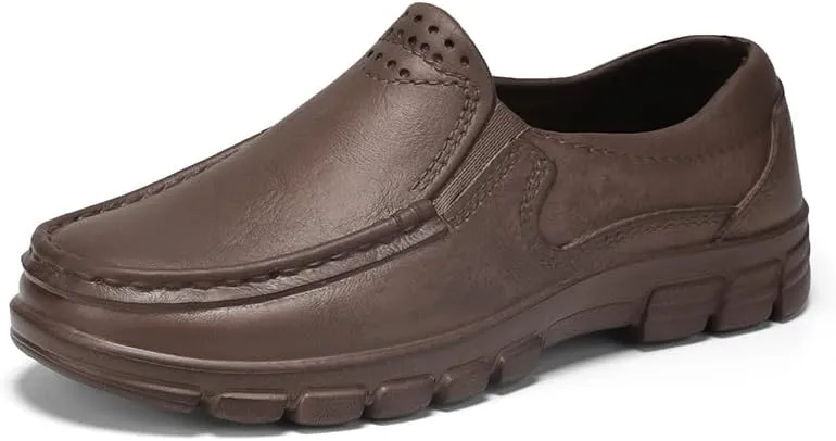 Men's Slip-On Loafers,Chef Work Shoes Comfortable, Lightweight, Slip Resistant Waterproof EVA Nursing Garden Shoes