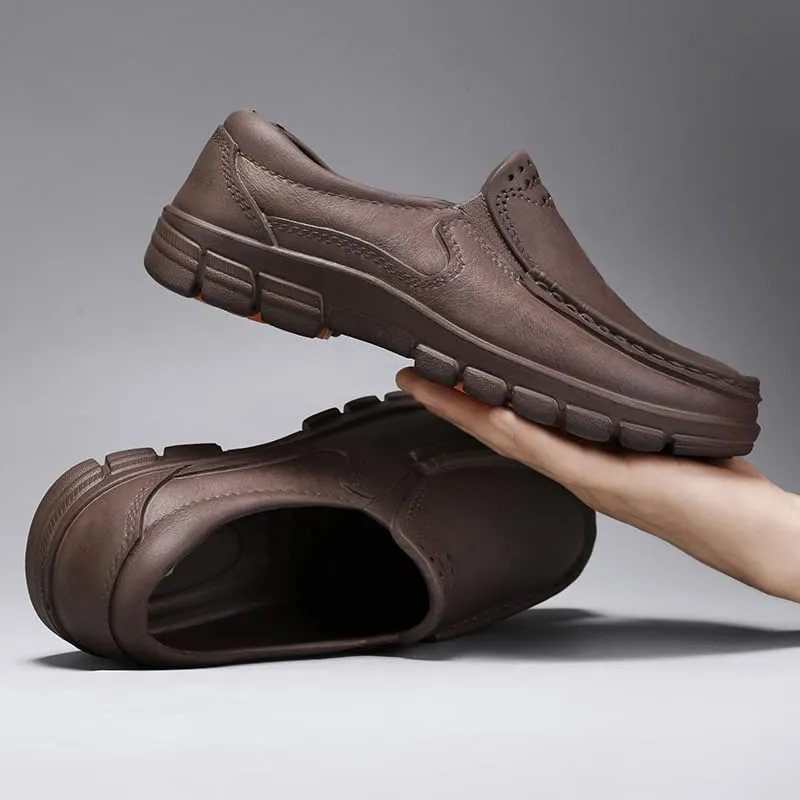 Men's Slip-On Loafers,Chef Work Shoes Comfortable, Lightweight, Slip Resistant Waterproof EVA Nursing Garden Shoes