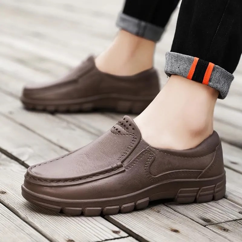 Men's Slip-On Loafers,Chef Work Shoes Comfortable, Lightweight, Slip Resistant Waterproof EVA Nursing Garden Shoes