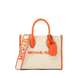 Michael Kors Women's Mirella Small Top Zip Canvas Crossbody